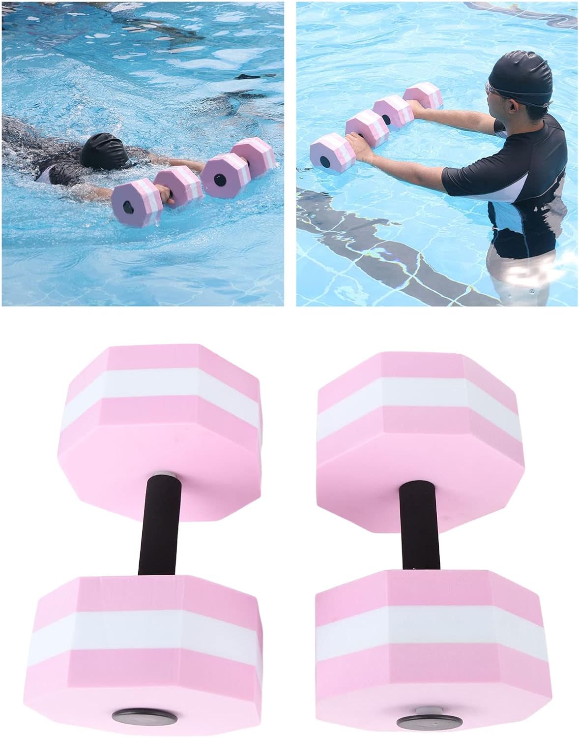 Xnferty 2 mancuernas de agua para ejercicio aeróbico de agua, mancuernas de espuma EVA, resistencia a la piscina, gimnasia acuática, flotantes, para