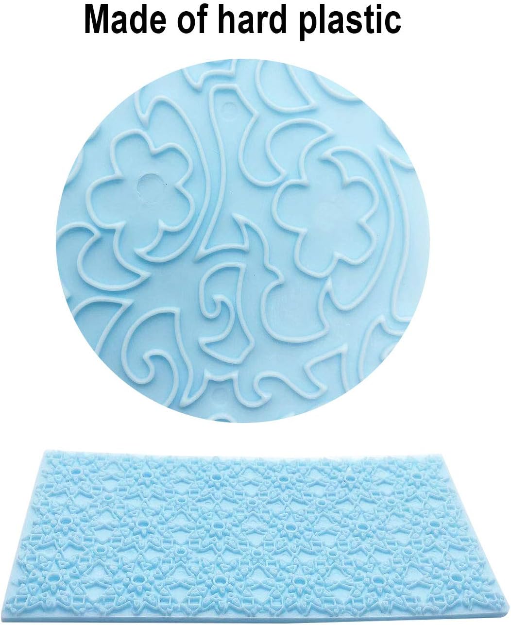 Juego de 6 alfombrillas de impresión de fondant, juego de moldes para decoración de tartas, corteza de árbol en relieve, diseño de textura de