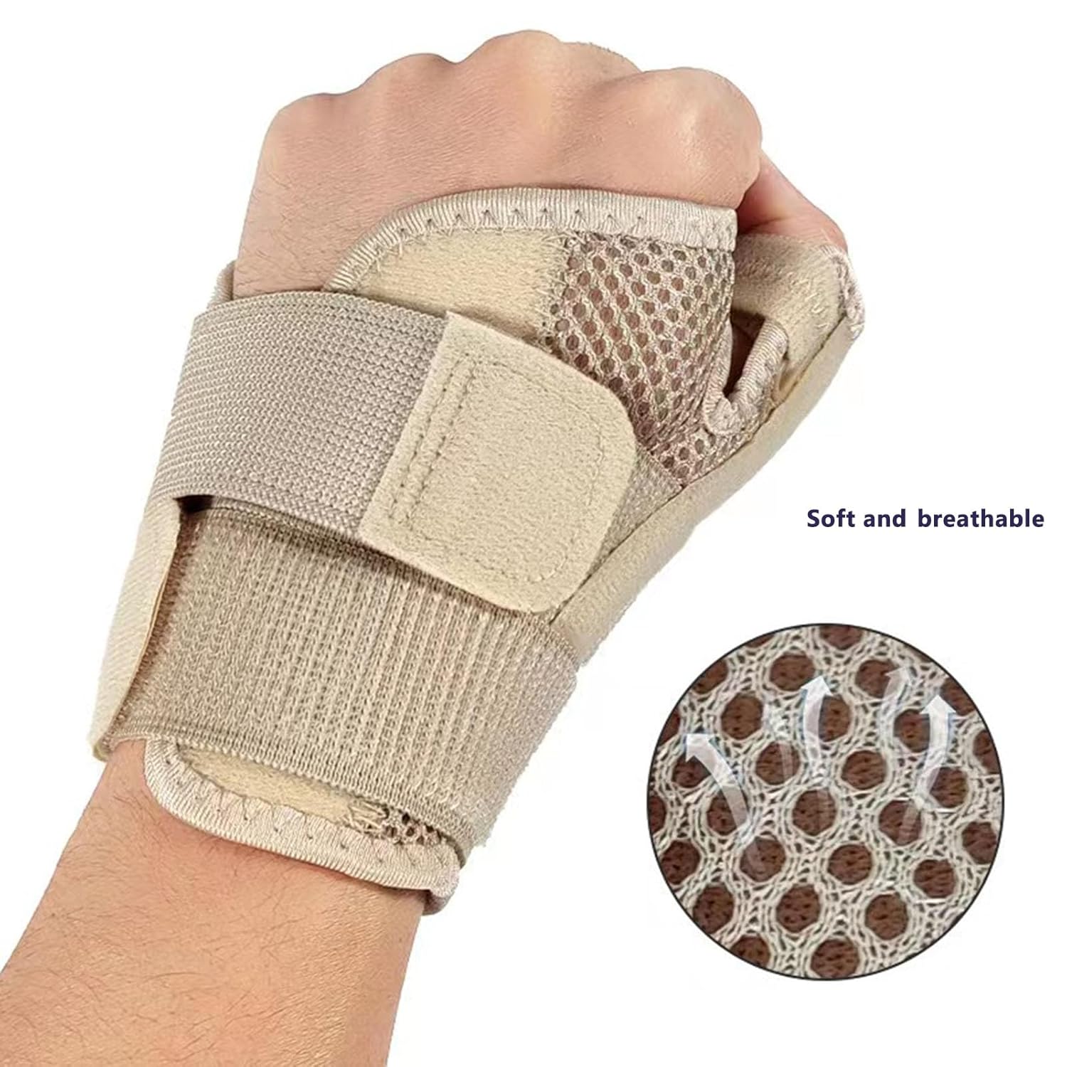 Férula para el pulgar con muñequera, soporte para el pulgar para estabilizador de muñeca, mano, pulgar, se adapta tanto a la mano derecha izquierda