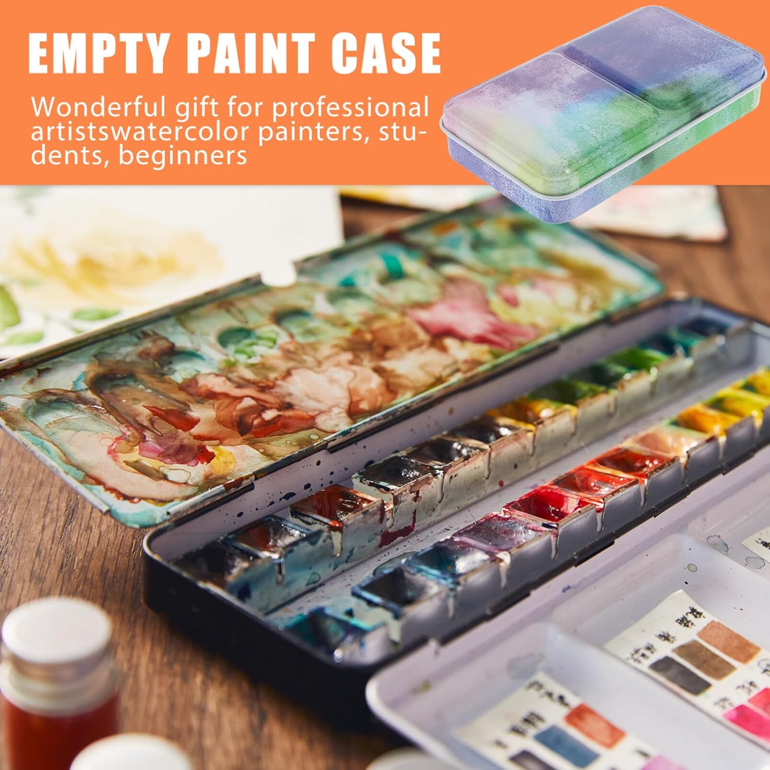 EXCEART 1 Unidades de paleta de acuarela bandeja de mezcla de pintura de color de agua Soporte de pintura bandeja de pintura de mezcla vacía de
