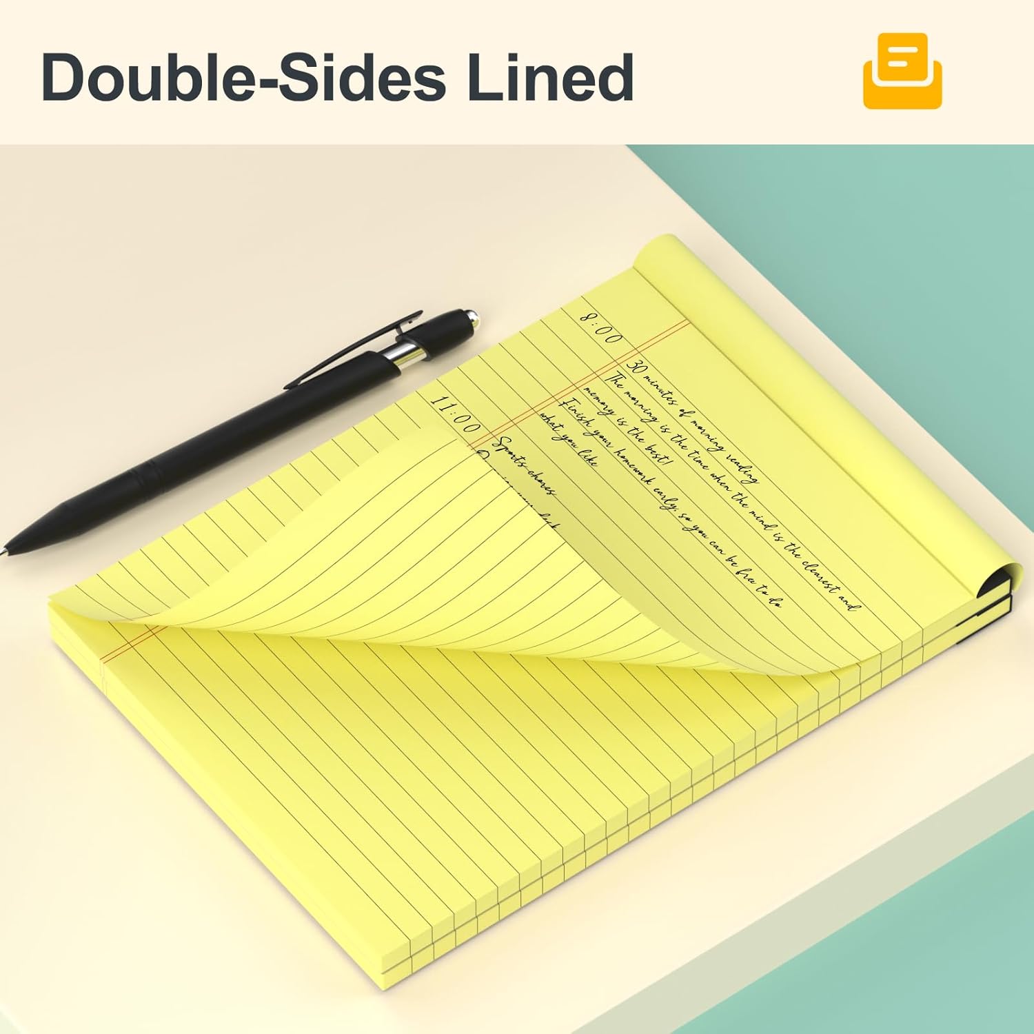 Bloc de notas pequeños de 5 x 8 pulgadas, color amarillo, paquete de 4 unidades, papel grueso de alta calidad de 2.82 ozm, 30 hojas60 páginas por
