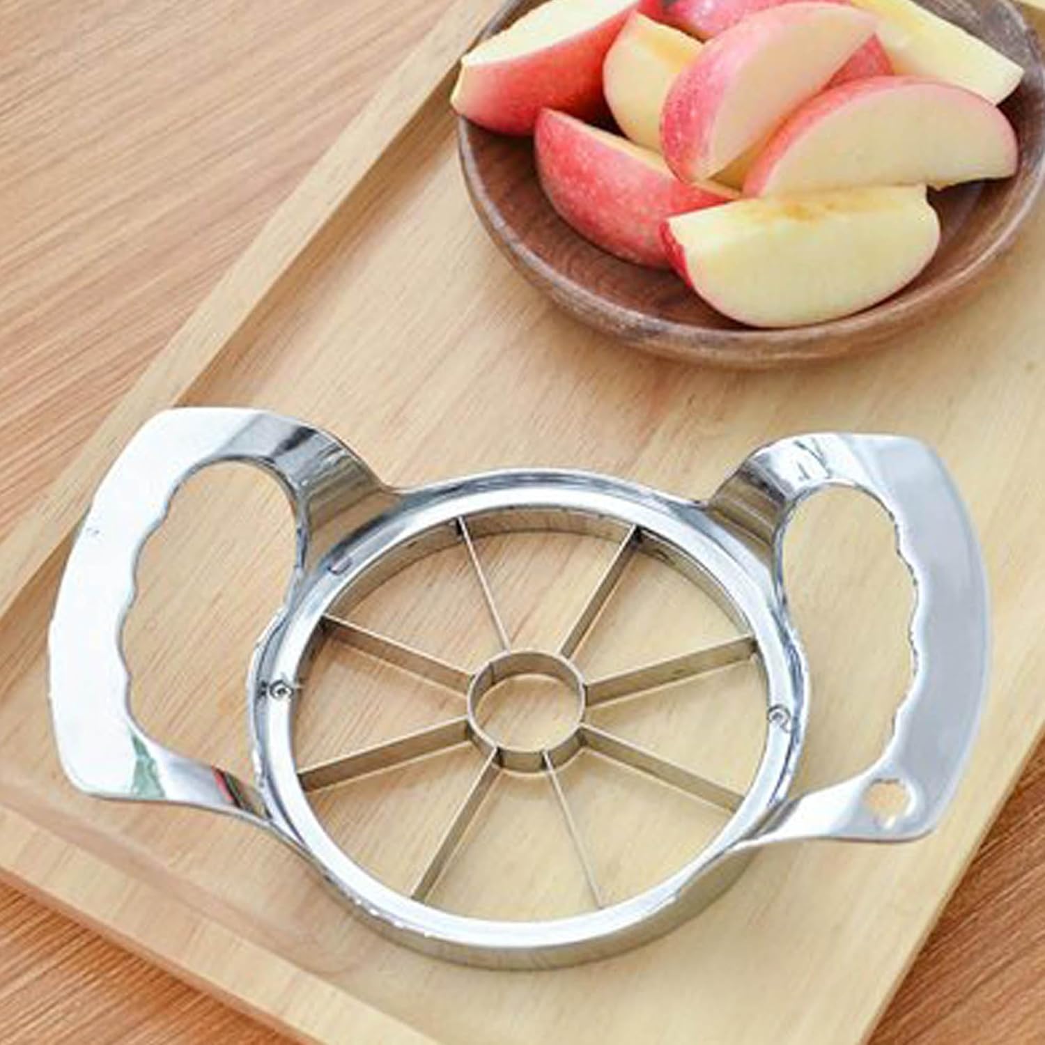 UnisonPet 8blades creativo cortador de manzana grande de acero inoxidable, cortador de frutas para el hogar, cortador manual de manzana, cortador de