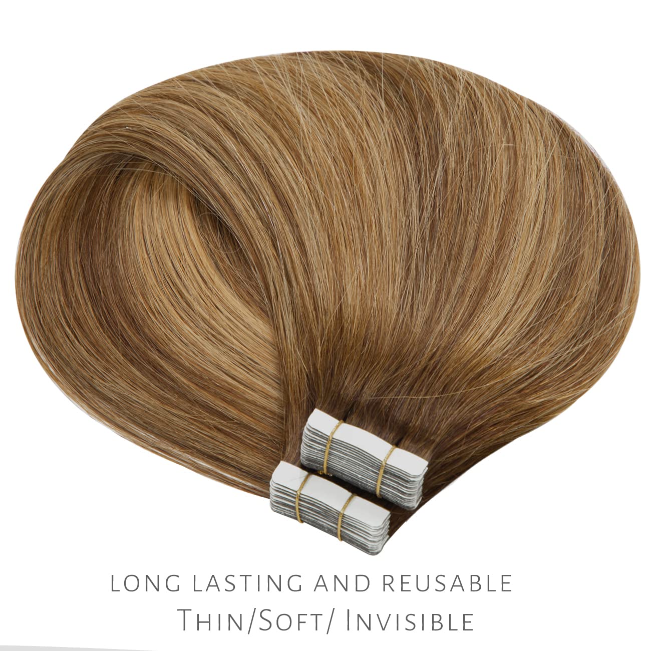 Lacerhair – Extensiones de cabello humano sin costuras de la mejor calidad, con Balayage y color degradado, de cabello humano 100% virgen, con cinta