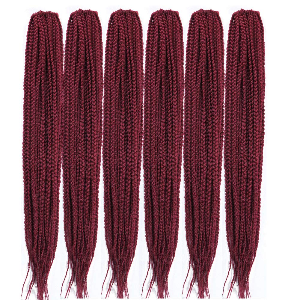 Mayloss 6 paqueteslote (14182430) pulgadas, 20 hebras por paquete de 3 extensiones de cabello de ganchillo trenzadas, 3 unidades, extensiones de