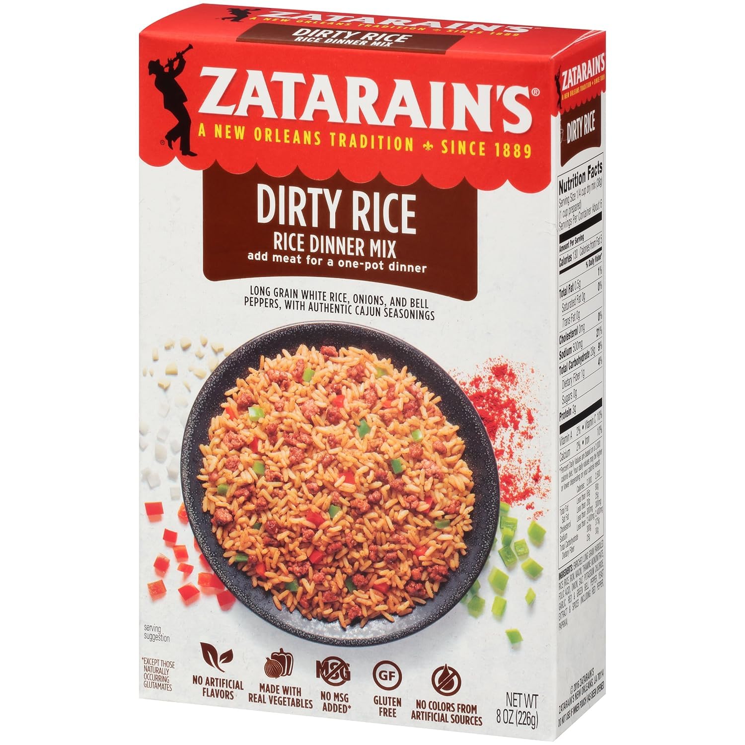 Zatarain’s Mezcla de arroz sucio estilo New Orleans reducido en sodio, 8 onzas (paquete de 12)