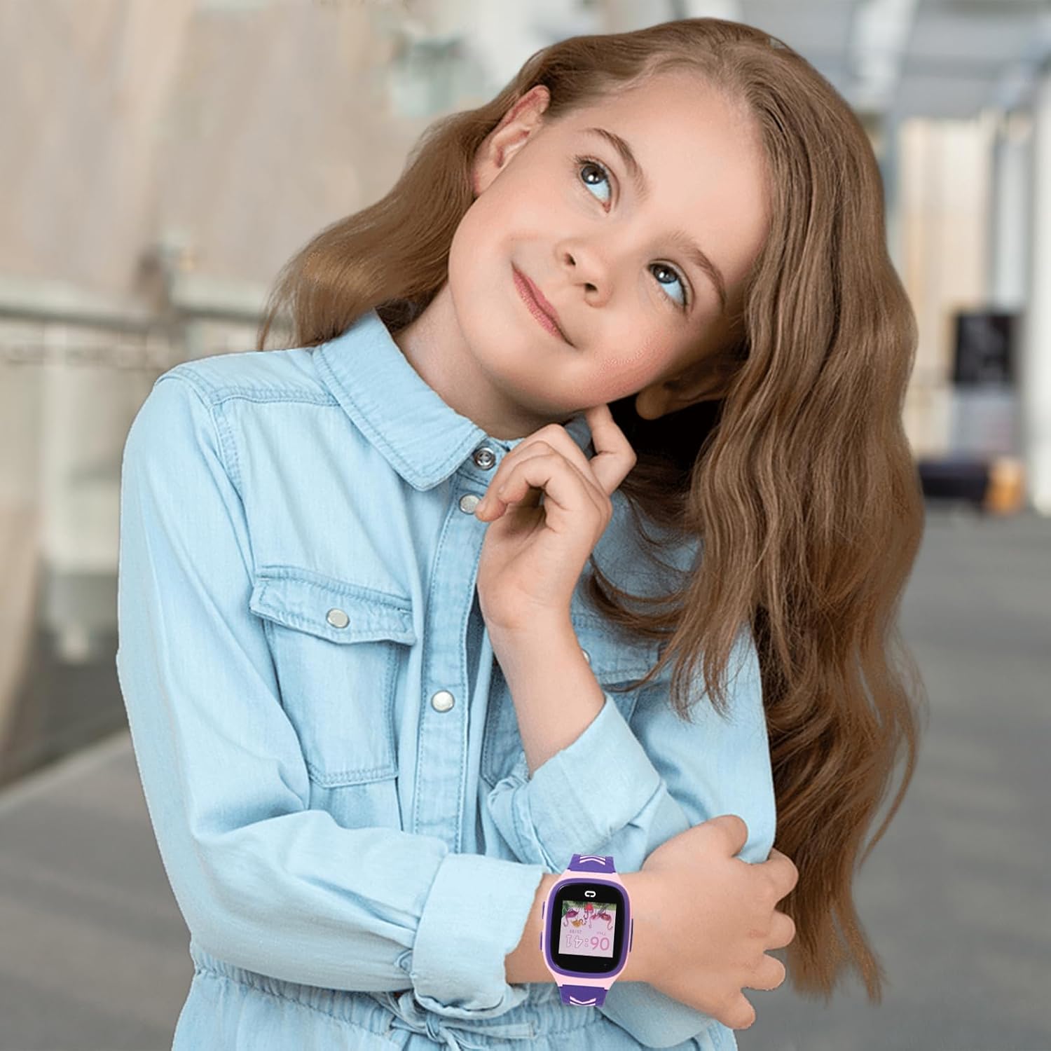 wsgpxtybb Reloj inteligente 4G para niños con rastreador GPS, reloj inteligente para niños con videollamada, chat de voz, cámara SOS, reloj