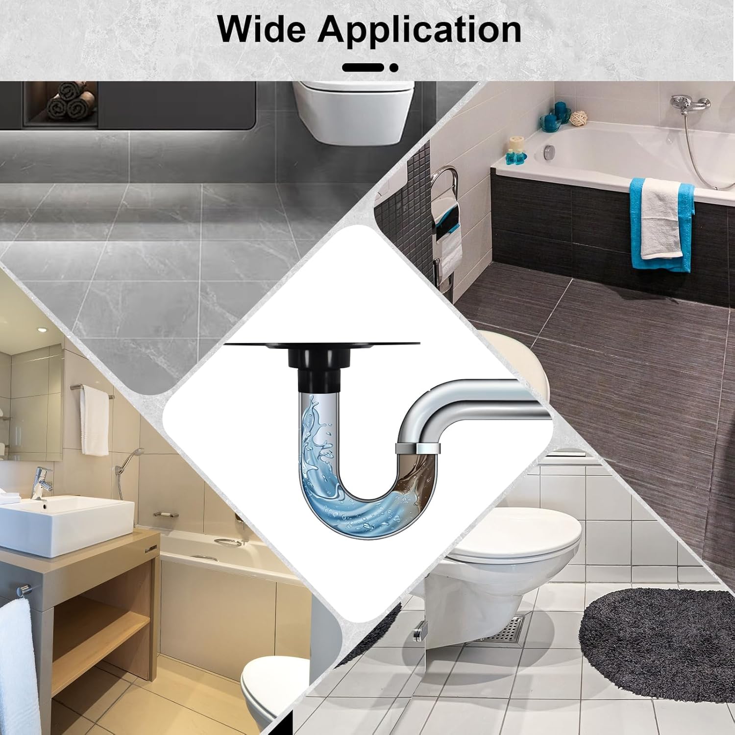 Kit de brida de drenaje de ducha compatible con Schluter Systems Kerdi Shower Dren, con brida vertical ABS de 2 pulgadas, tubo de plástico ABS,
