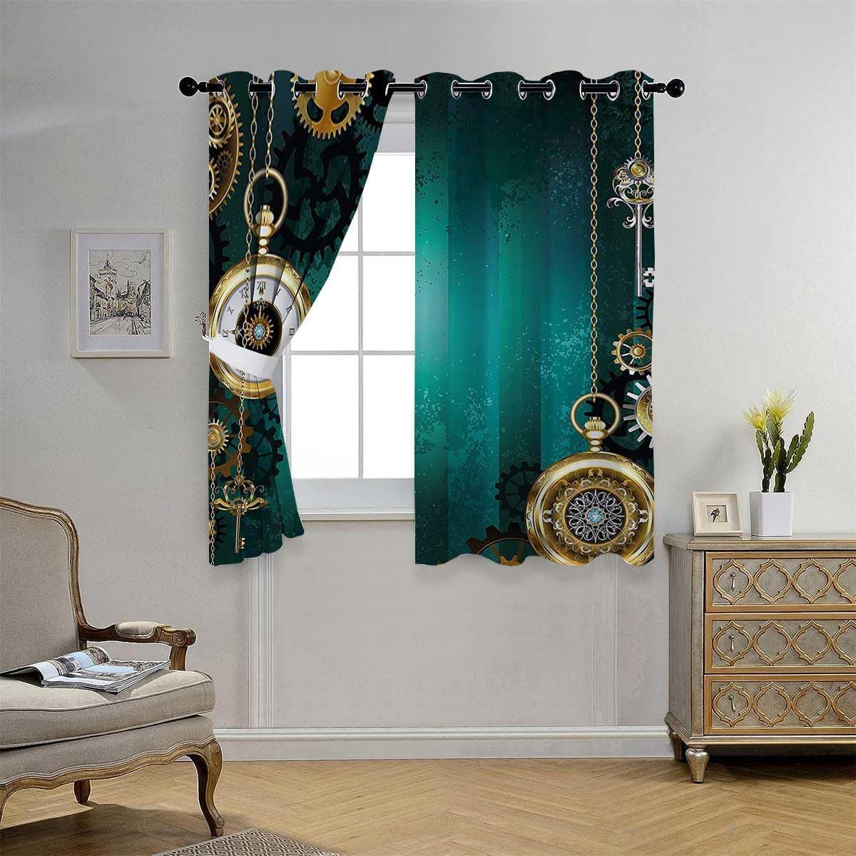 YANFENQI Cortinas para Habitacion Blackout Industrial Door Frame Curtain Pantry Curtain 63Inch Width by 80Inch Length,2 Panels