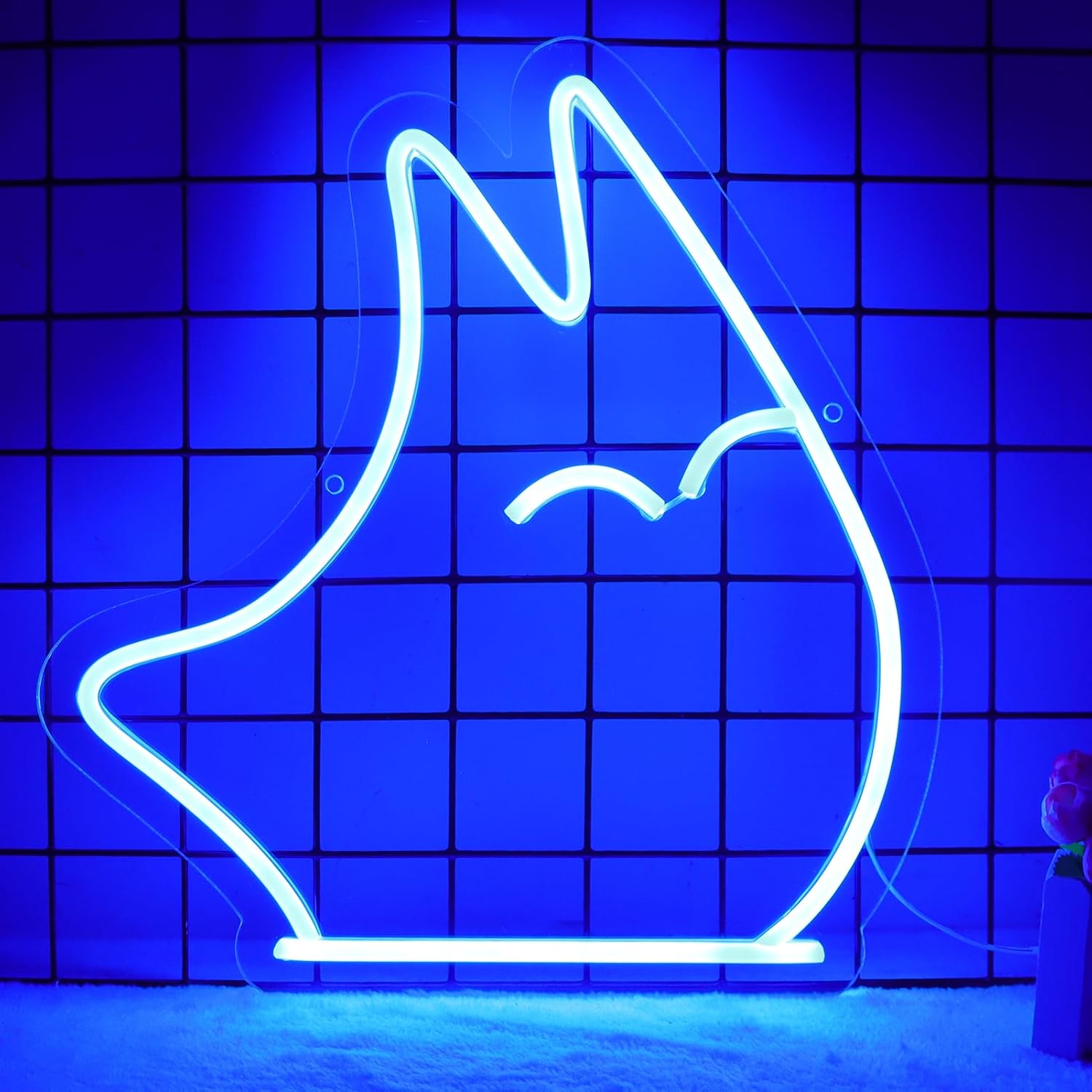 Letreros de luz de neón japoneses de dibujos animados Totoro Healing Anime Chinchilla Spirit Anime Luces LED de neón para dormitorio, habitación de