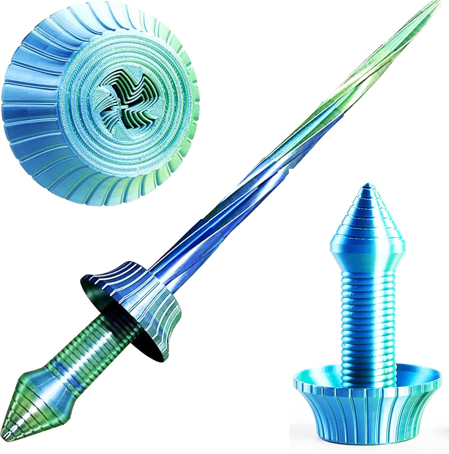Espada retráctil con impresión 3D, espada telescópica, material plástico, impresión 3D, espada de juguete para Halloween y Navidad (24 pulgadas)