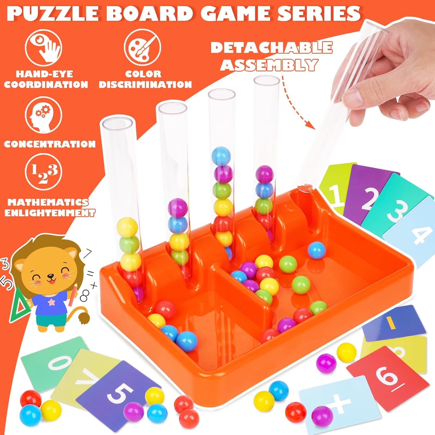 Juego de juguetes de clasificación de colores, juego de cuentas de arcoíris, juguetes Montessori para preescolar conteo de matemáticas, juegos de