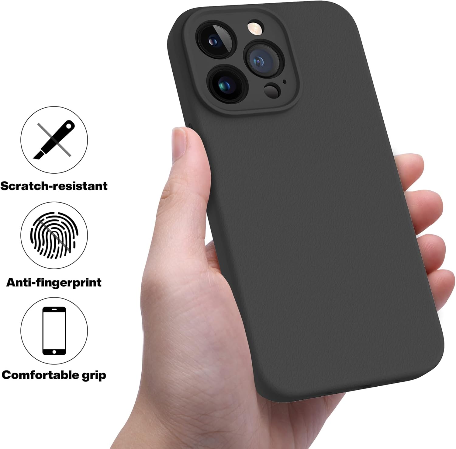 OTOFLY Diseñada para iPhone 13 Pro Max, funda delgada de silicona a prueba de golpes con protector de lente de cámara para iPhone 13 Pro Max de 6.7