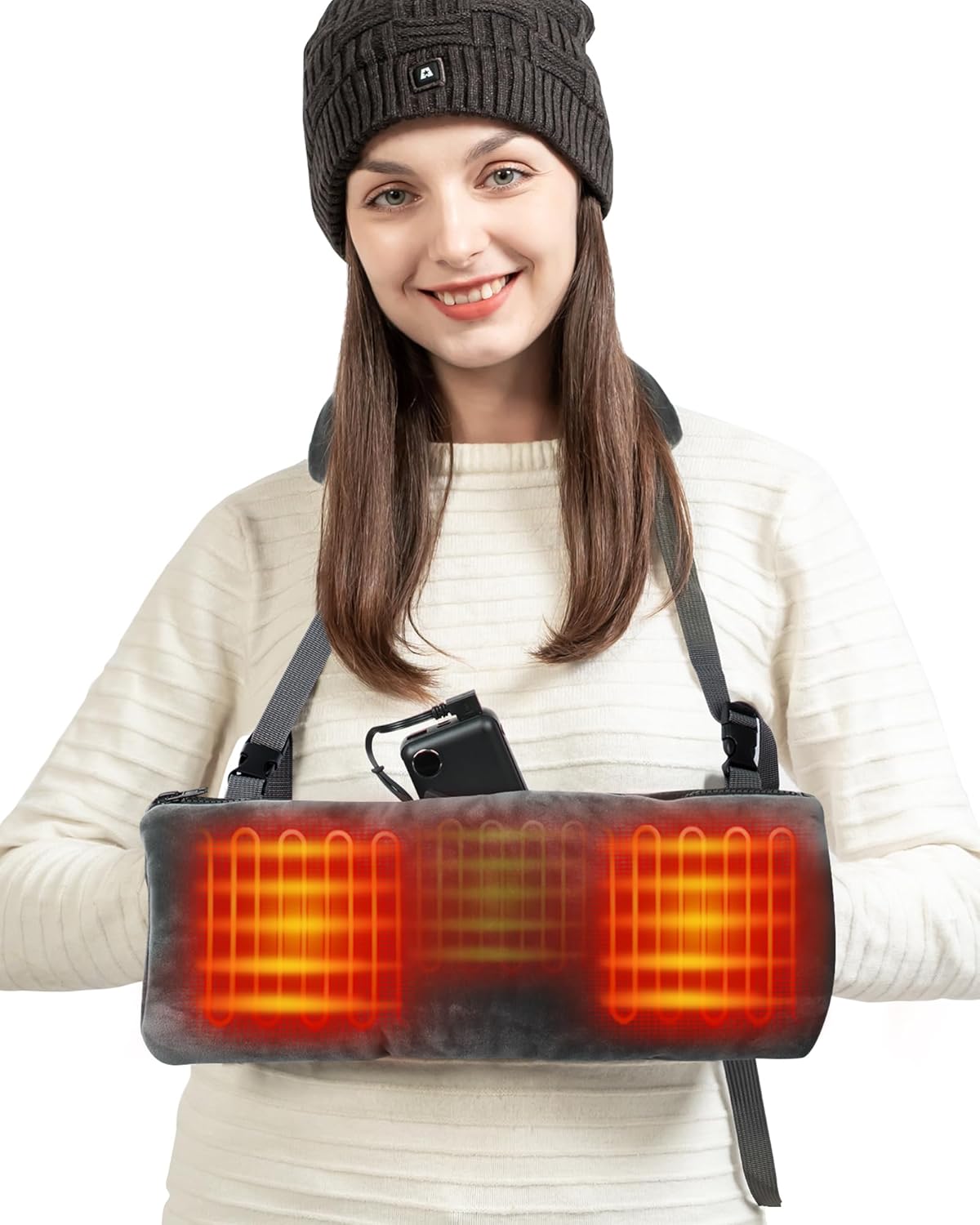 DUKUSEEK Orejera de mano calentada para caza, calentador de manos eléctrico con batería recargable de 10000 mAh para invierno al aire libre, caza,