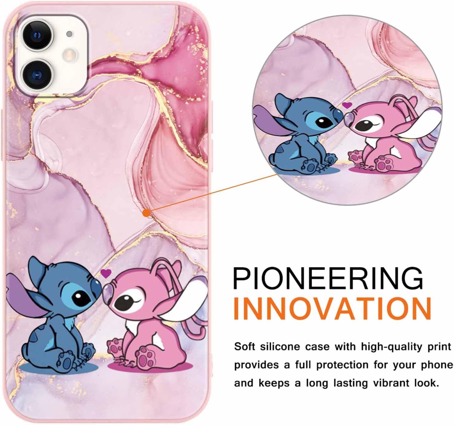 Paquete de 2 fundas protectoras de dibujos animados para iPhone 11 de 6.1 pulgadas, funda protectora de TPU suave a prueba de golpes para iPhone 11,