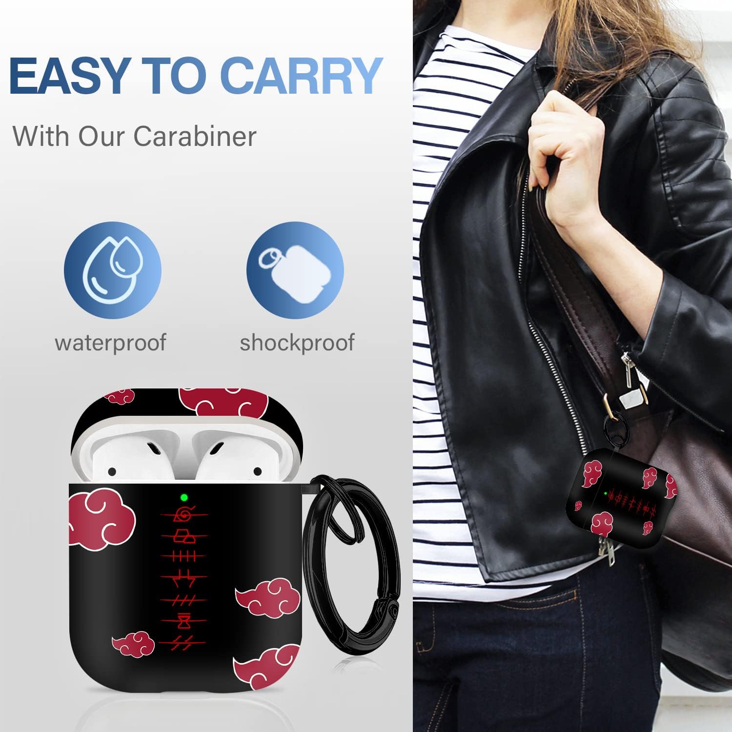 Maxjoy Funda para Airpods, diseño de dibujos animados de anime para Airpods de 1 y 2 generación, funda para Air Pods para hombres, niños y niñas,