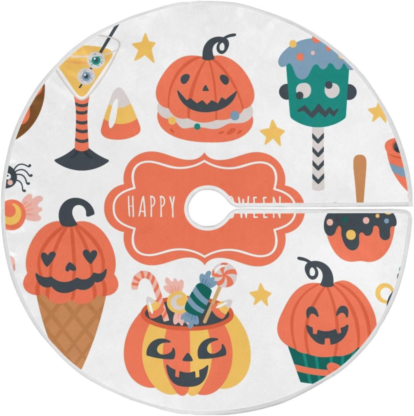 Falda de árbol de Navidad para Halloween, decoración del hogar, falda de árbol mediano, decoración de falda de árbol