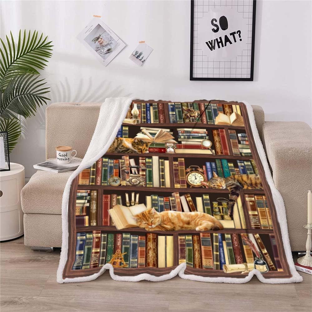 Manta de lectura, regalos para amantes de los libros, regalos para mujeres amantes de los libros, manta de regalos de bibliotecario, ideas de