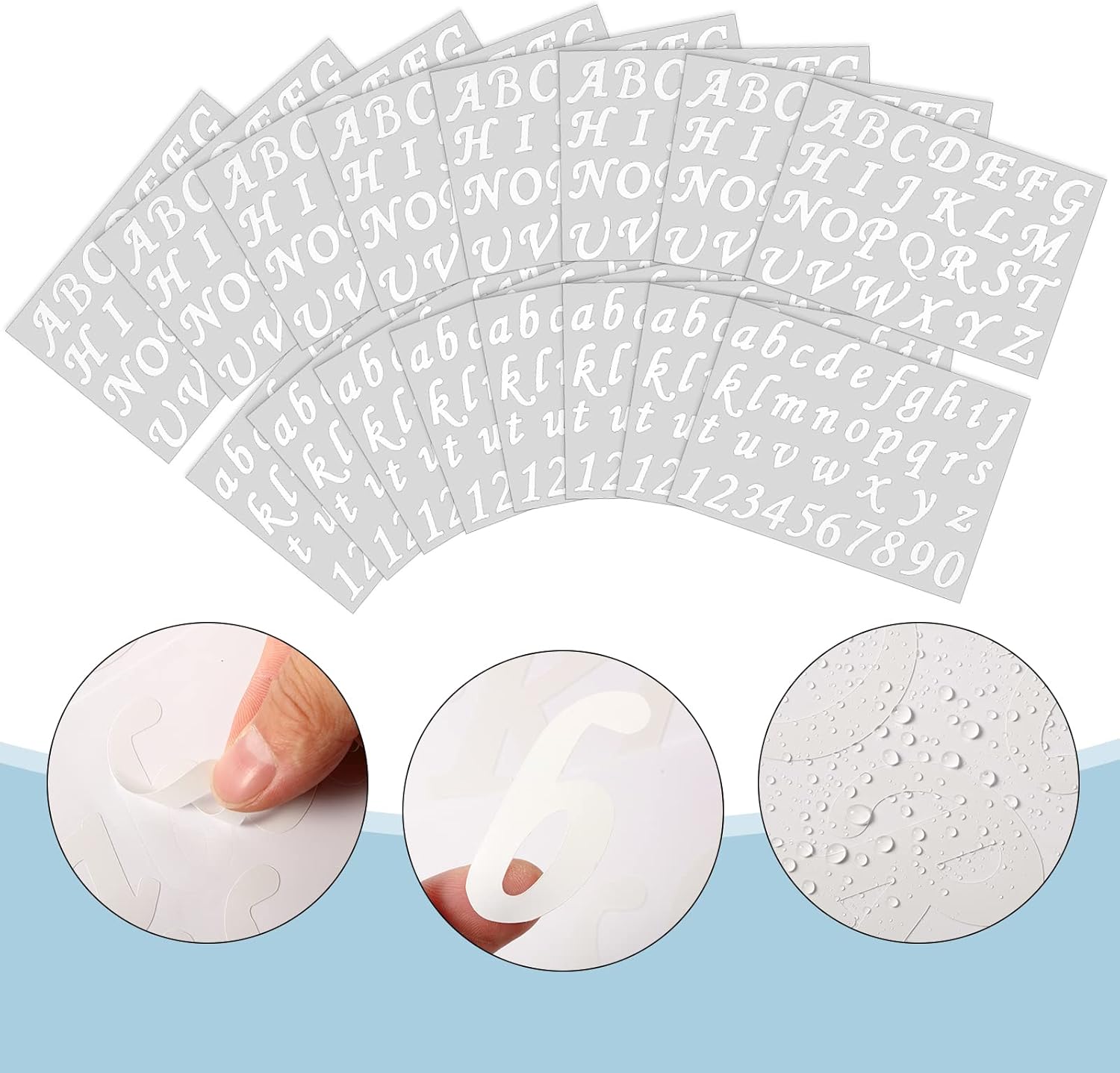 8 hojas de calcomanías de vinilo, letras autoadhesivas del alfabeto, calcomanías para buzones, letras de números, para manualidades, letreros,