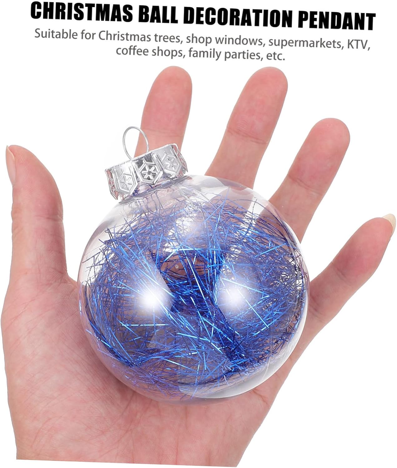 Abaodam 2 Boxes Christmas Ball Pendant Hanging Christmas Balls Decorations Glitter Christmas Ball Christmas Tree Flower Garland Decorations