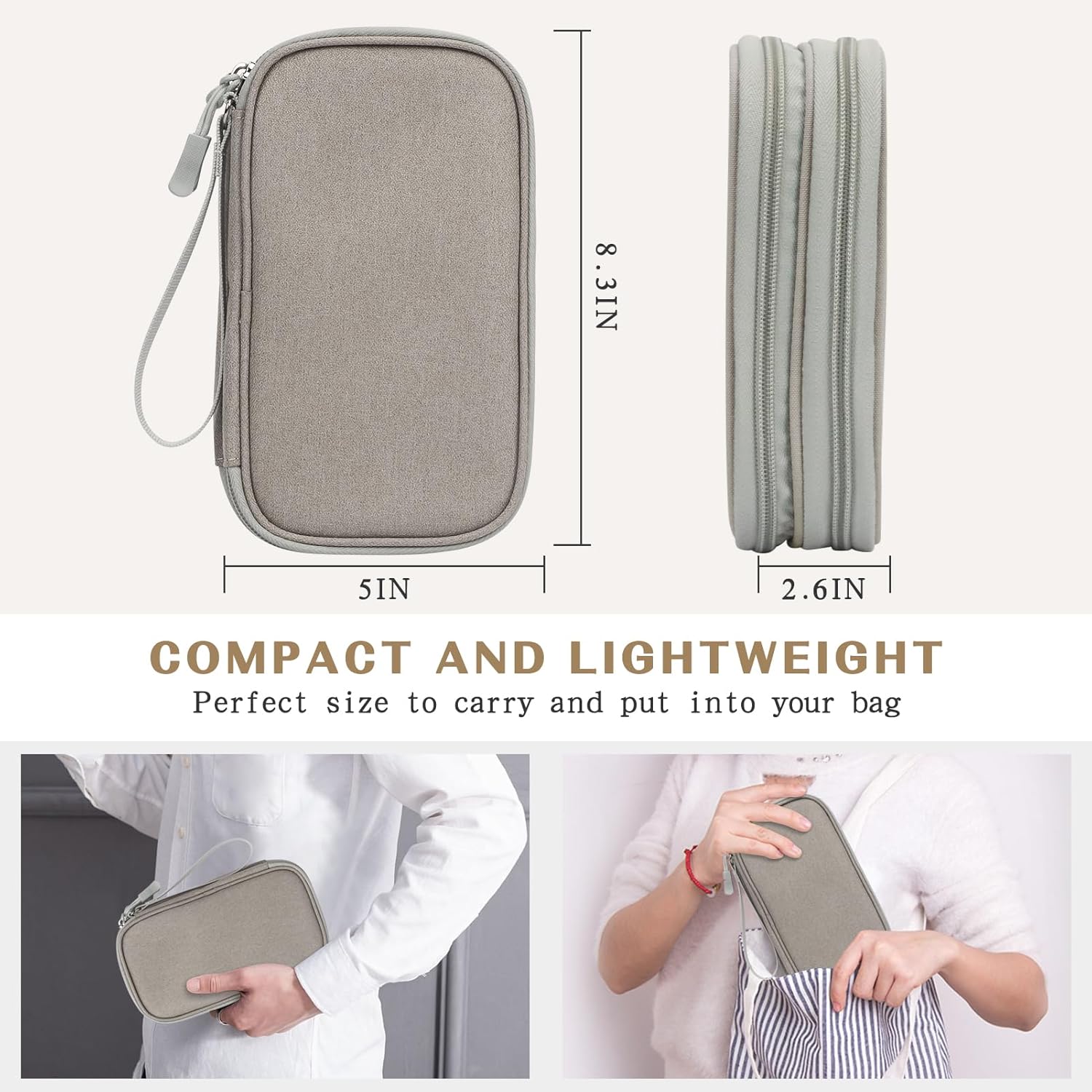 FYY Organizador electrónico, organizador de cables de viaje, bolsa de transporte para accesorios electrónicos, portátil, impermeable, doble capa,