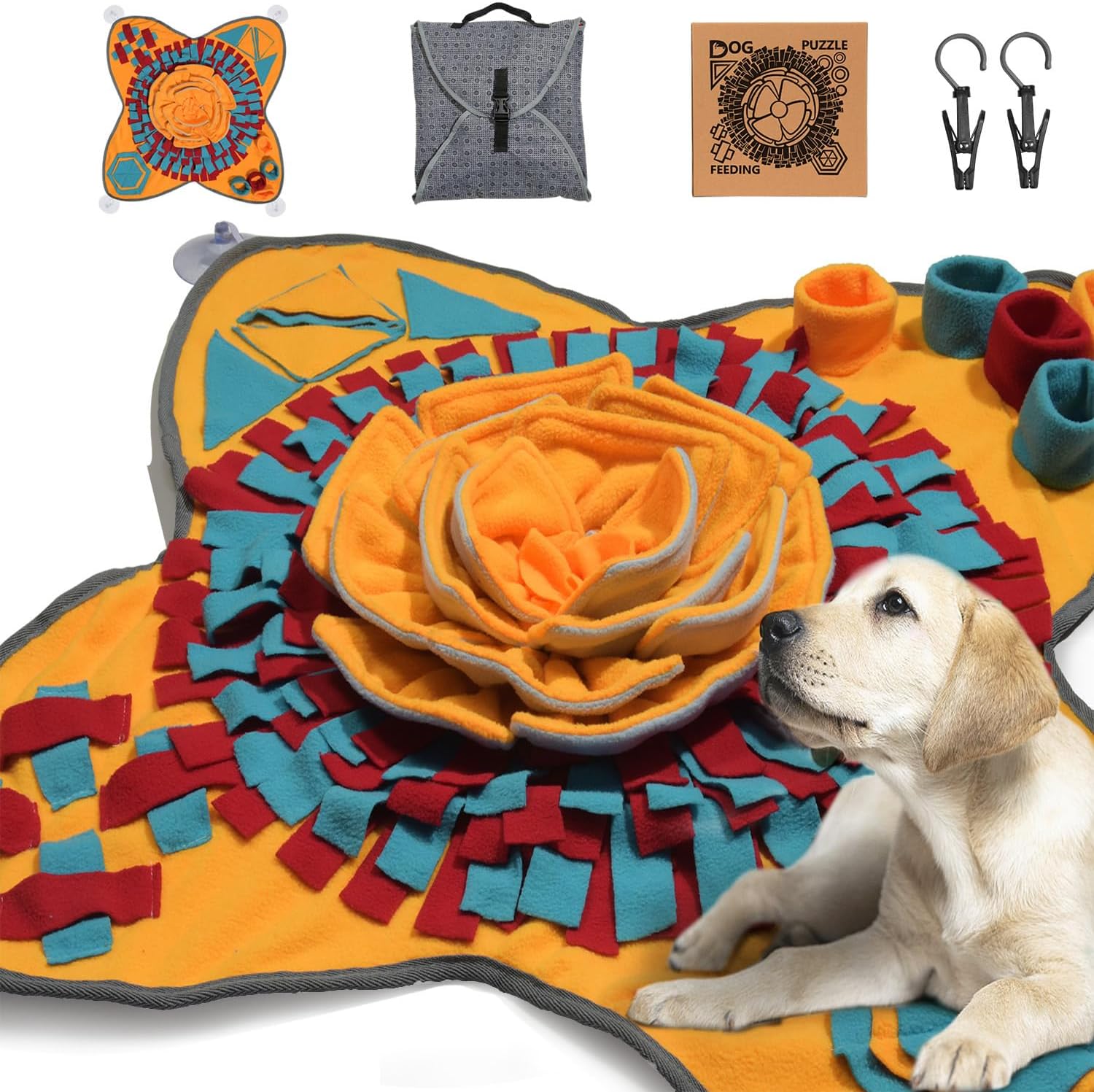 Alfombrilla antideslizante para alimentación de mascotas, 28 x 28 pulgadas, juguetes interactivos de rompecabezas para cachorros, alimentador lento