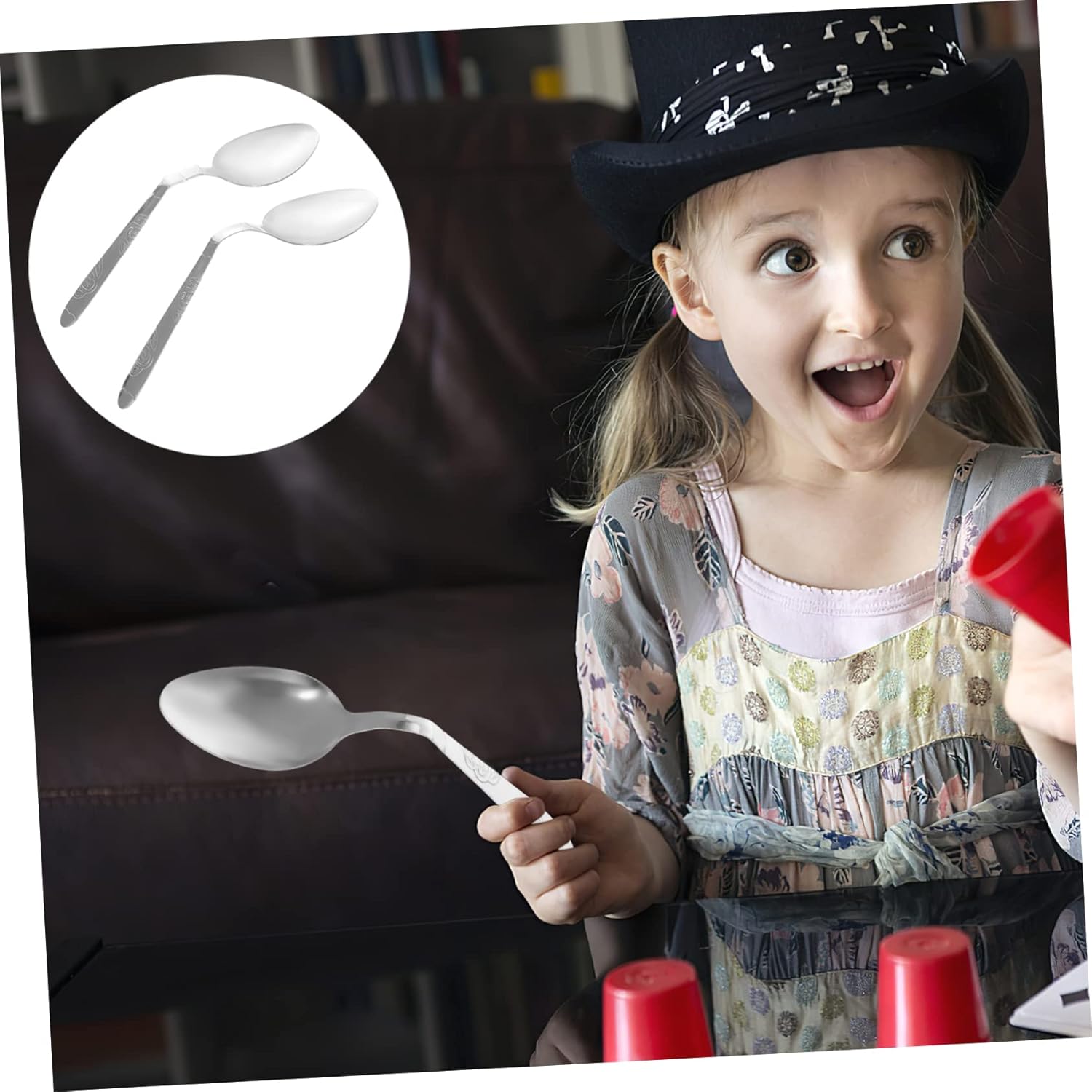 ibasenice Cuchara curvada para niños, 24 piezas, cucharas para niños, juguetes para niños, juego de cuchara de doblado de magos, cuchara de truco de
