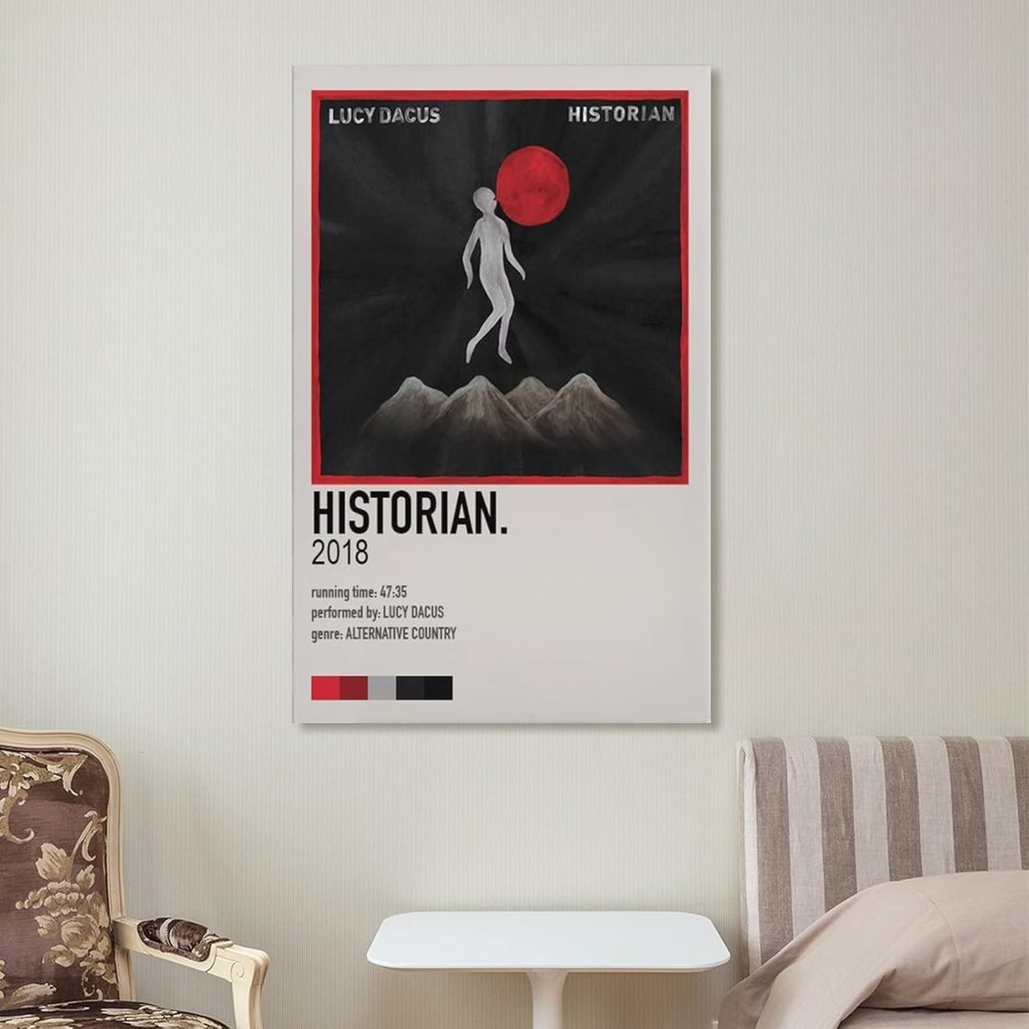 DAXXIN Lucy Dacus HISTORIAN 2018 1 – Póster en lienzo decorativo para pared, sala de estar, dormitorio, decoración, regalo, sin marco, estilo sin