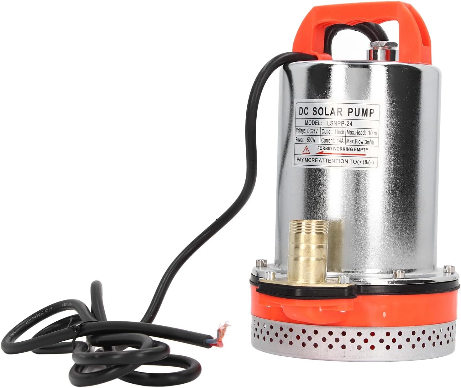 Bomba de agua sumergible solar DC24V, bomba sumergible, bomba solar de cabeza alta todo el motor de alambre de cobre bomba de agua de pozo profundo