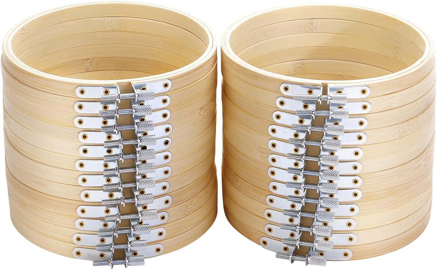 Caydo 24 aros de bordado de 5 pulgadas a granel, marco de bordado de aro de punto de cruz para arte, manualidades, costura práctica y decoración de