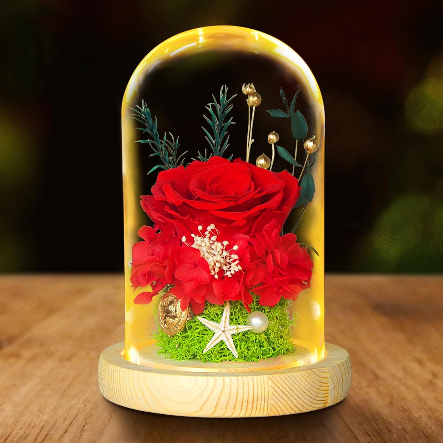 Flores de rosas preservadas, regalos de rosas de la Bella y la Bestia para mujeres, regalos de rosas eternas para ella, regalo de rosa de cristal