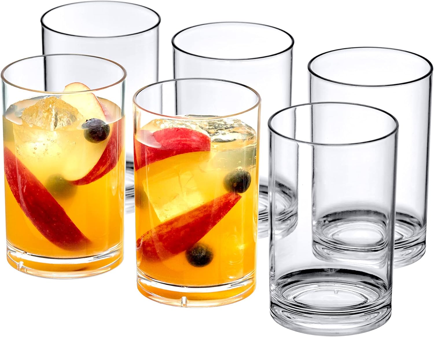 Amazing Abby – Probity – Vasos de plástico de 10 onzas (juego de 6), vasos de plástico reutilizables, sin BPA, inastillables, aptos para lavavajillas