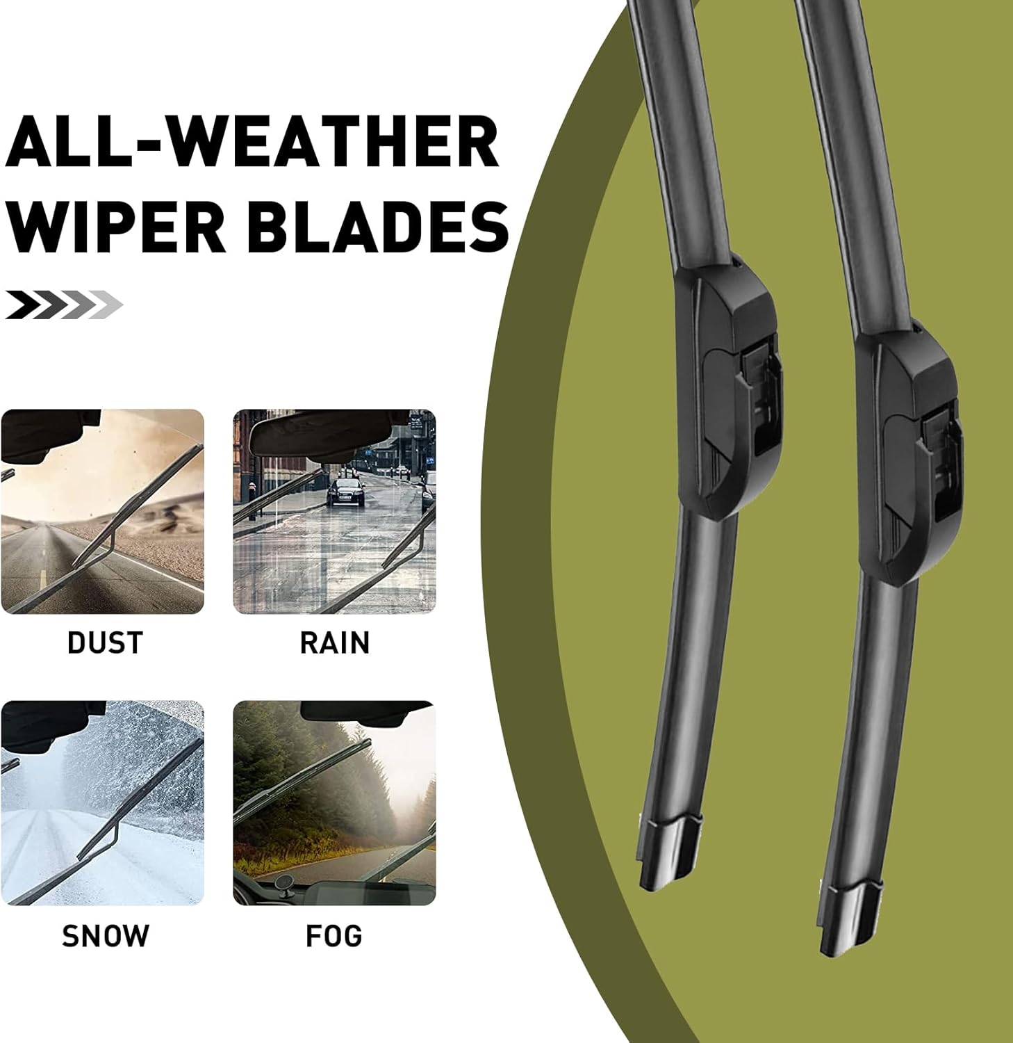 Limpiaparabrisas de 26 pulgadas + 16 pulgadas + 12 pulgadas para todas las estaciones, duradero, estable y silencioso, compatible con Subaru