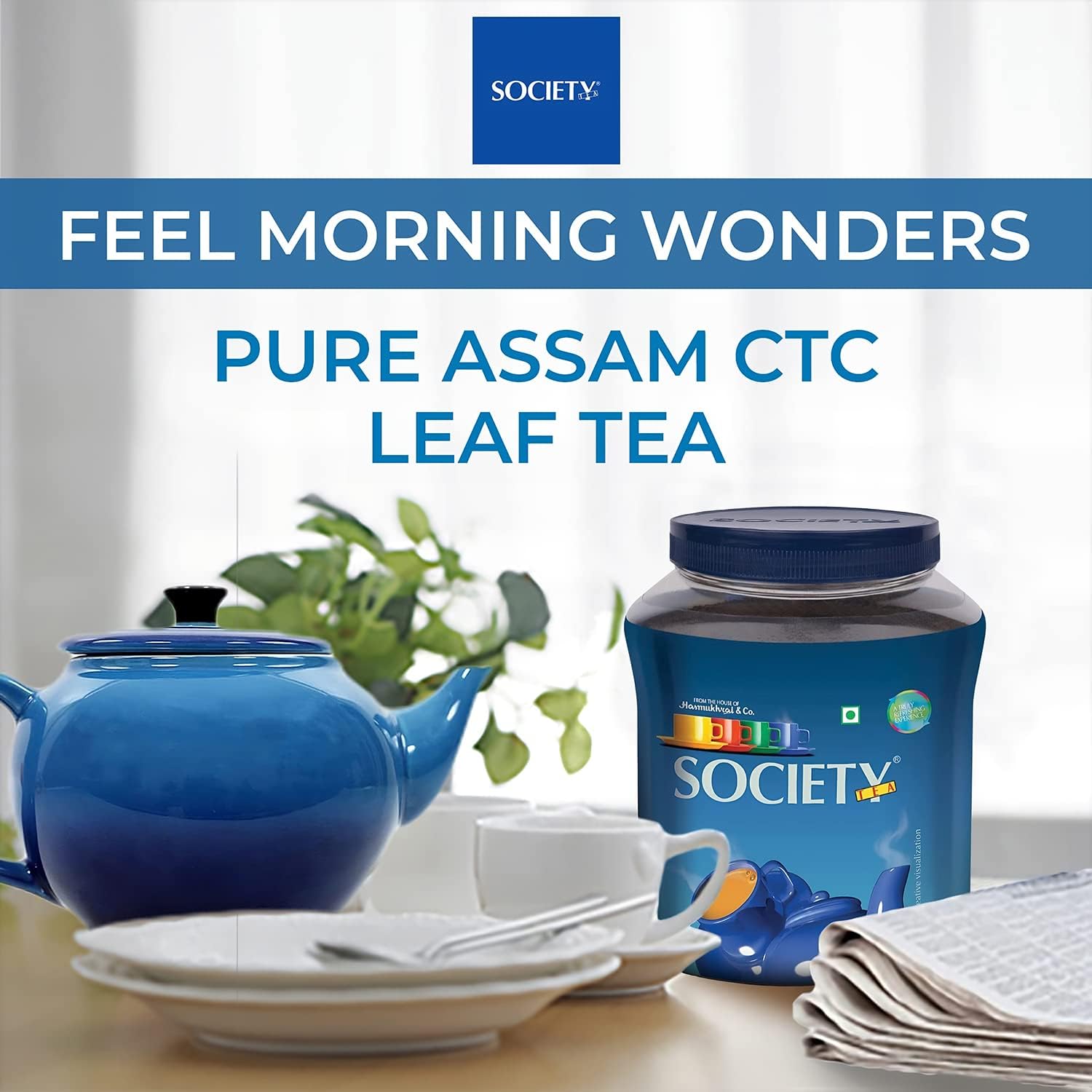 Society Pure Assam Leaf Tea CTC, 32 onzas, 450 tazas, té negro indio orgánico, té Assam puro surtido, rico gránulos de Assam Chai-té con