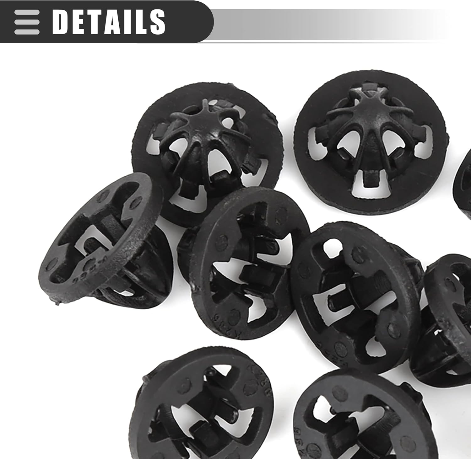 Motoforti Clips de montaje de luz trasera, clips de retención de ojales para Dodge para Ram 1500 2007-2008, plástico, 68084593AA, negro, 10 unidades