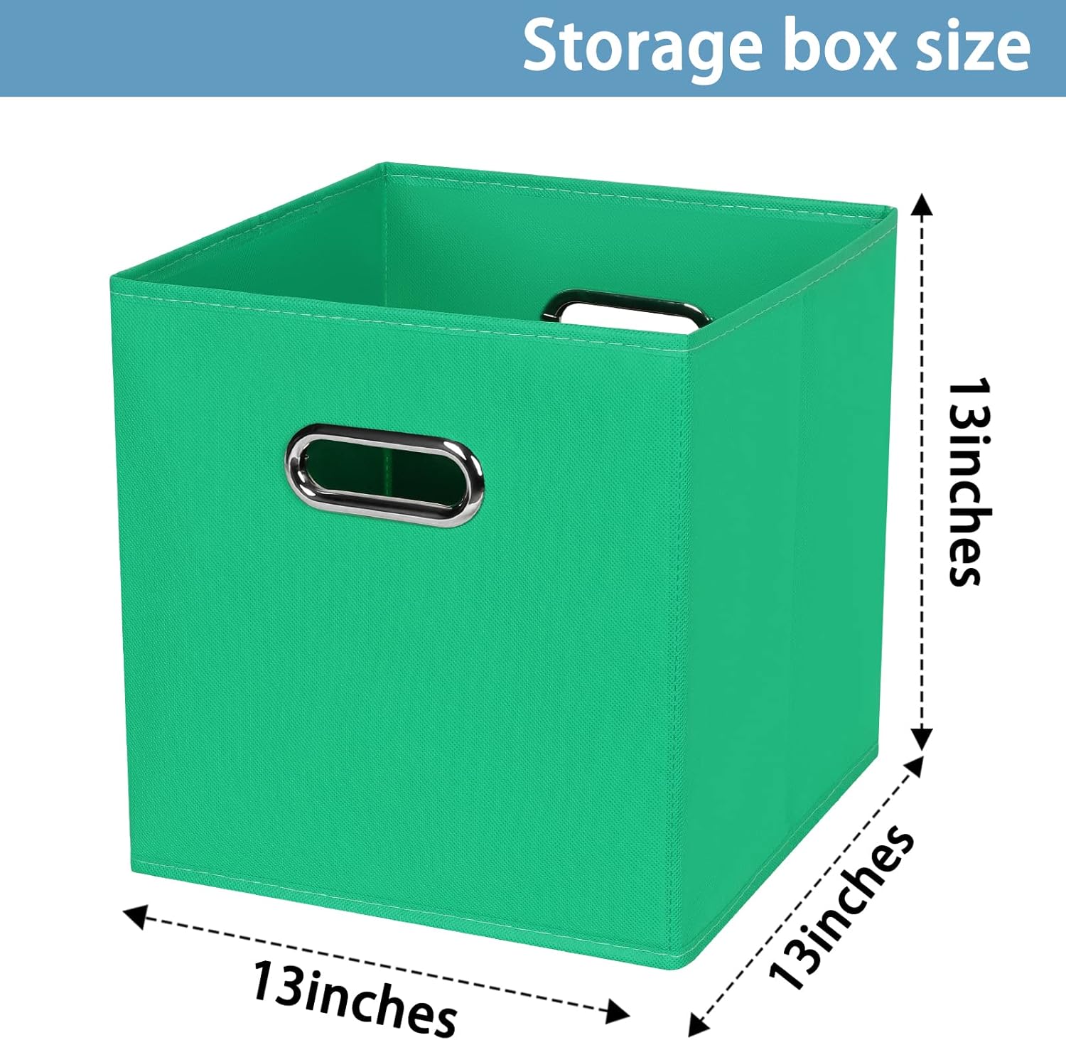 Yunkeeper Contenedores de almacenamiento de tela, 13 x 13 x 13 pulgadas, cubos organizadores plegables con doble asa, organizadores de tela y caja