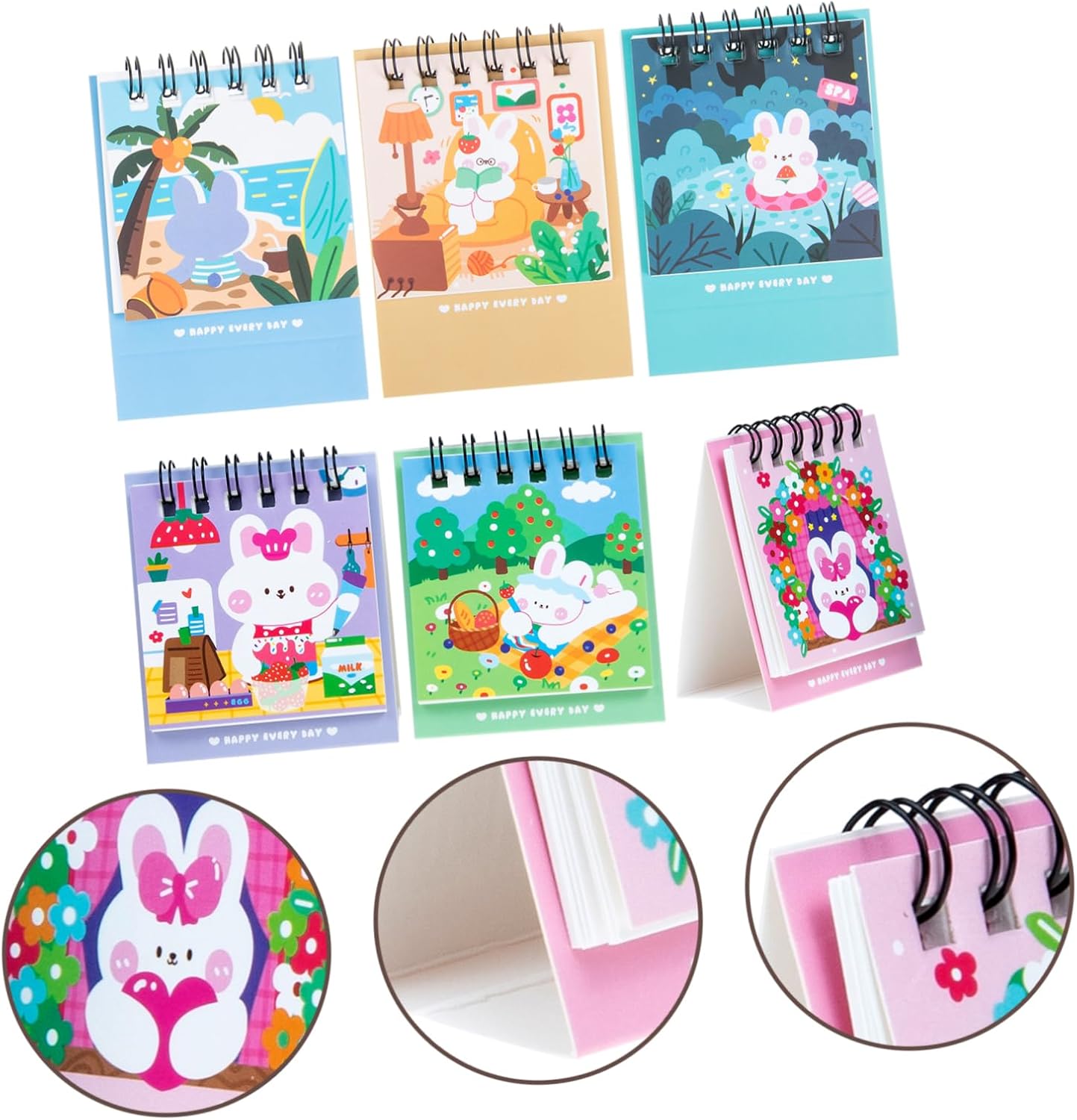 MAGICLULU 12 piezas 2023 mini calendario de escritorio con temática de conejito para fiesta, accesorio de habitación, calendario de escritorio 2023,