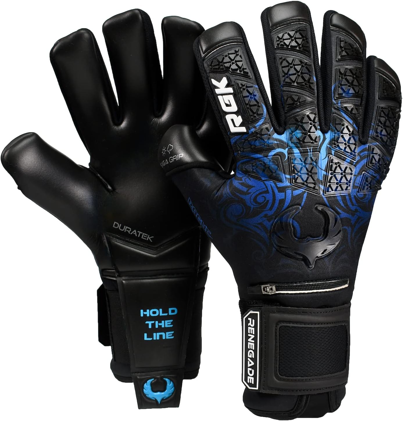 Renegade GK Limited Edition Rogue – Guantes de portero de fútbol con microprotección (tallas 6-11, nivel 4+) Pro-Tek Fingersaves y agarre Giga de