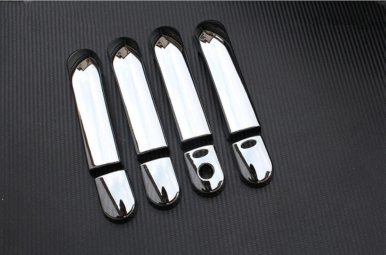TURIM Para Nissan March Micra K12 2003-2010 Nissan Cube Z11 2002-2008 Livina 2007-2013 Cubiertas de manija de puerta de coche de fibra de carbono