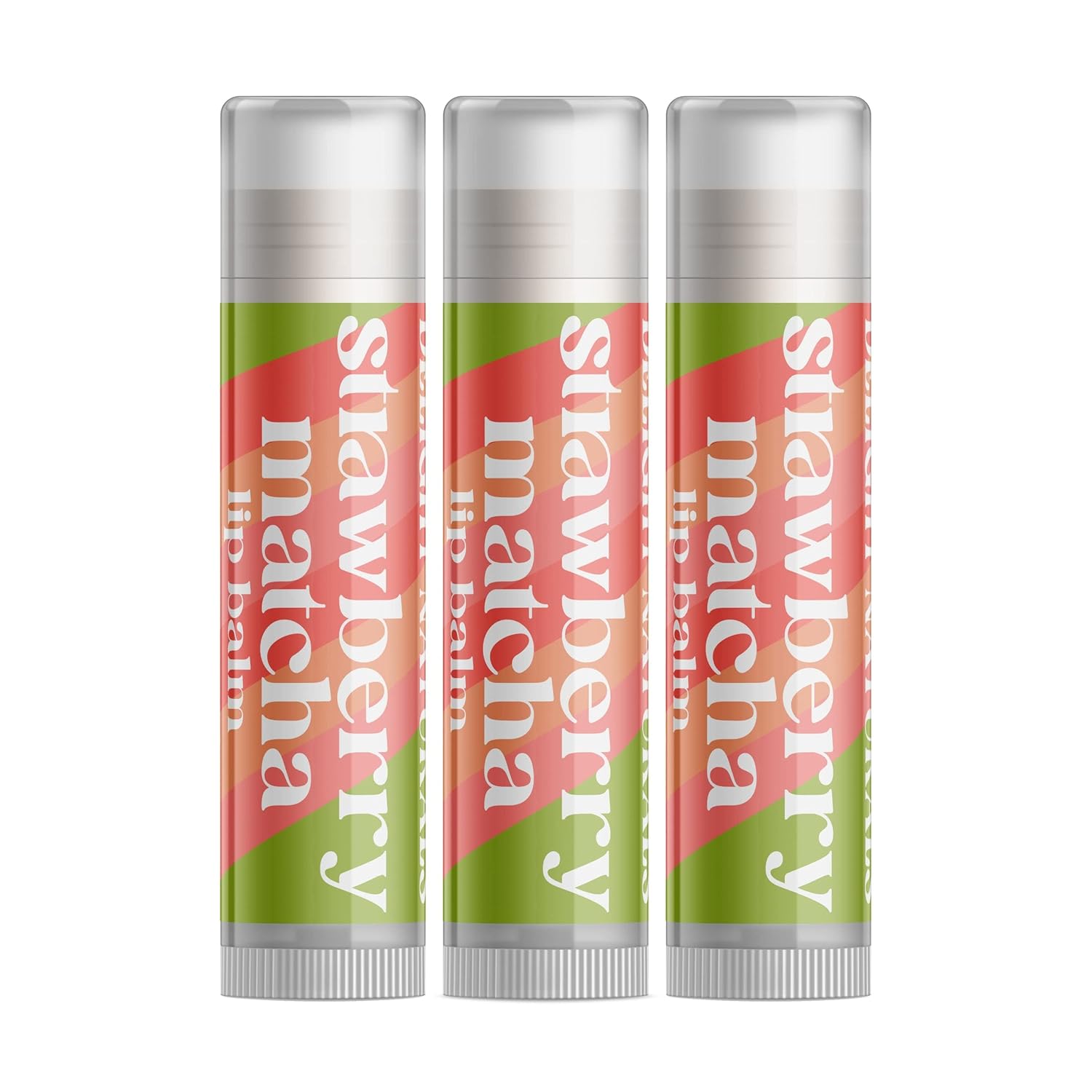 Delight Naturals Bálsamo labial Strawberry Matcha – Juego de tres