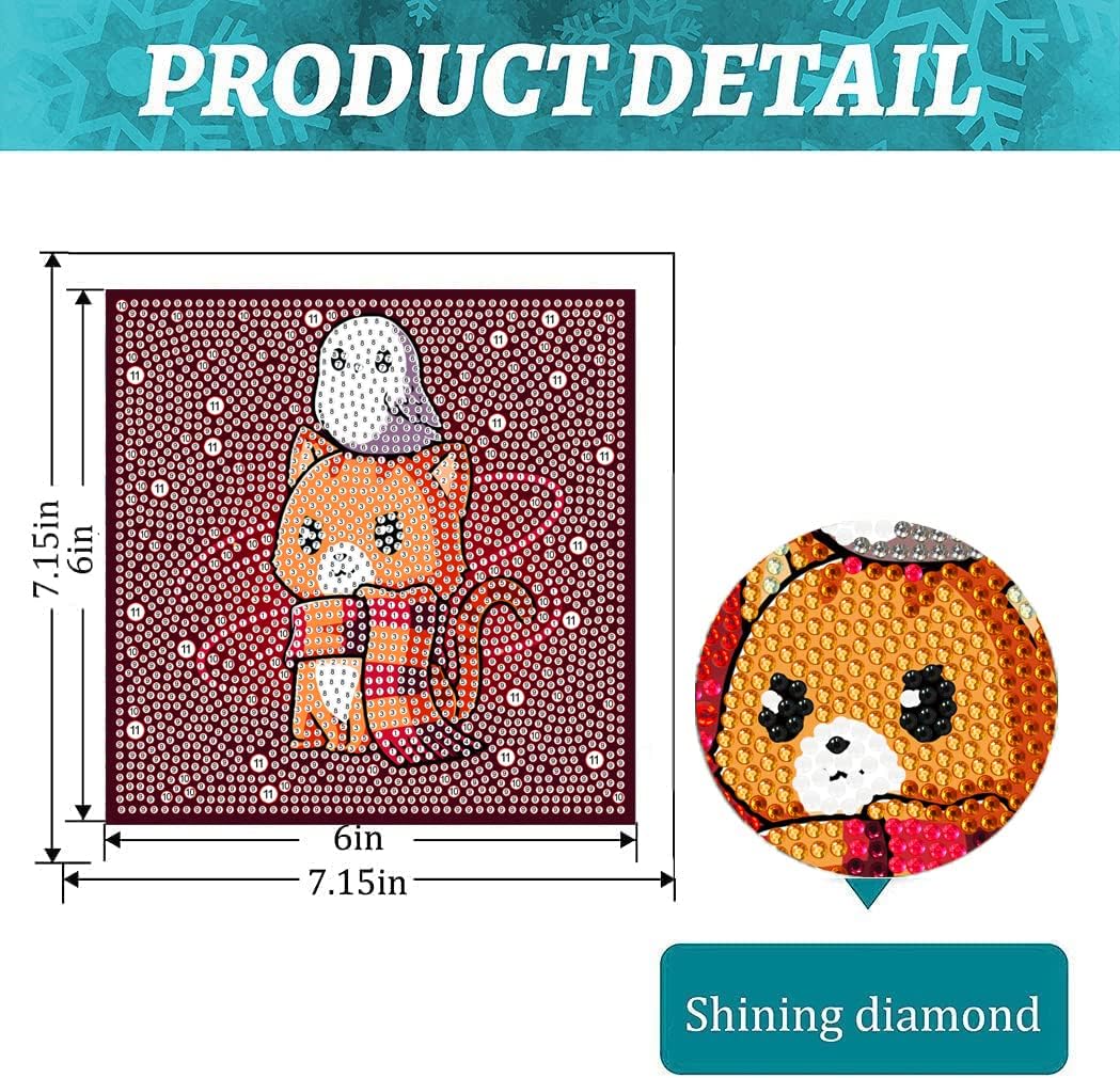 Eiazuiks Kits de pintura de diamantes para niños, 4 paquetes de dibujos animados 5D de taladro completo de diamantes de dibujos animados puntos para