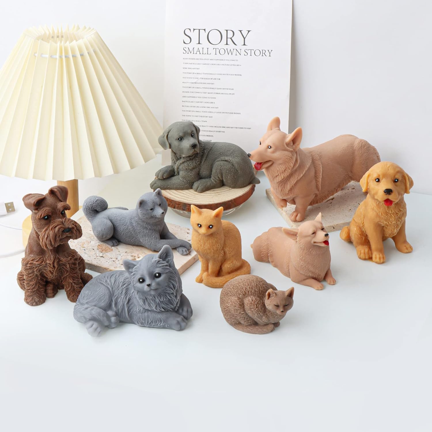 Xidmold Molde de silicona para velas de gato 3D, molde de jabón de animales para chocolate, dulces, decoración de pasteles, vela de cera de soja,