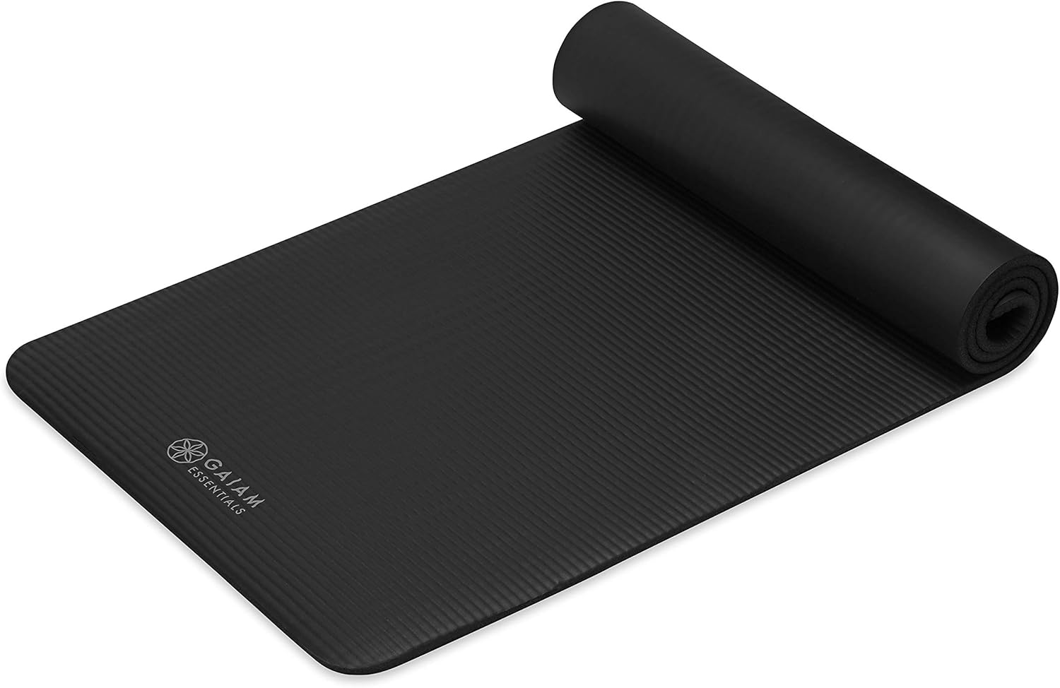 Gaiam Essentials Tapete de yoga grueso para acondicionamiento físico y ejercicio, con correa de transporte fácil de ajustar, 72 pulgadas de largo x