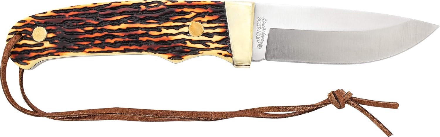 Uncle Henry PH1N Pro Hunter – Cuchillo de hoja fija SS de alto carbono de 8.1 pulgadas 7Cr17MoV con hoja de 3.6 pulgadas y mango de staglon para