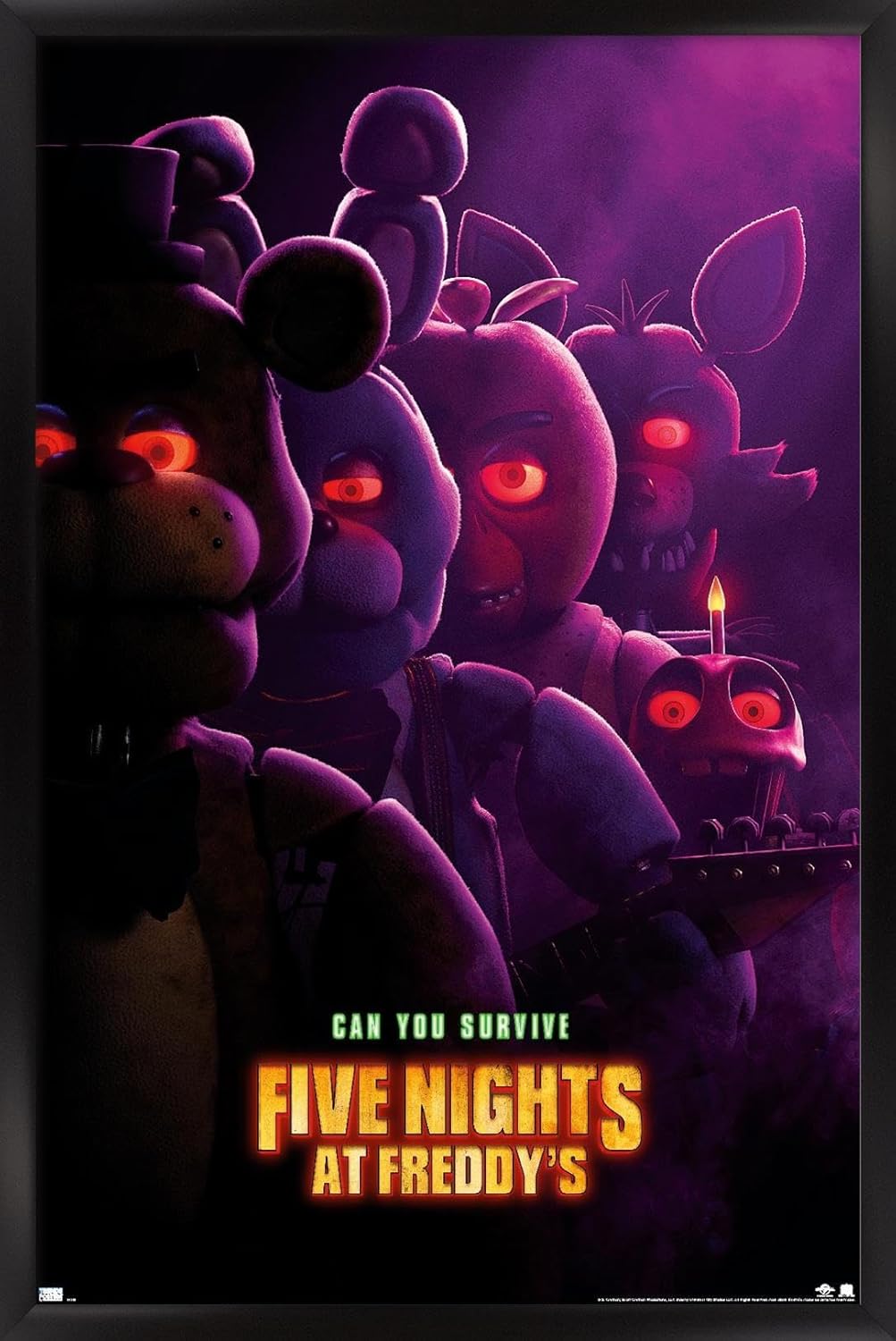 Trends International Five Nights at Freddy’s Movie – Póster de pared de una hoja, 22.37 x 34.00 pulgadas, versión enmarcada en negro