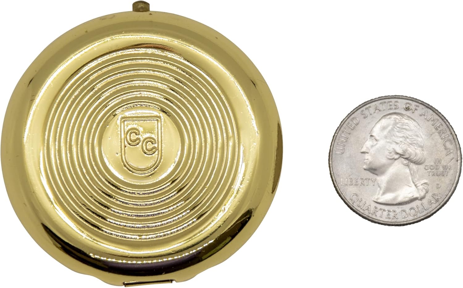 Venerare Pyx de 2 pulgadas para la sagrada comunión con medallón de madera de olivo