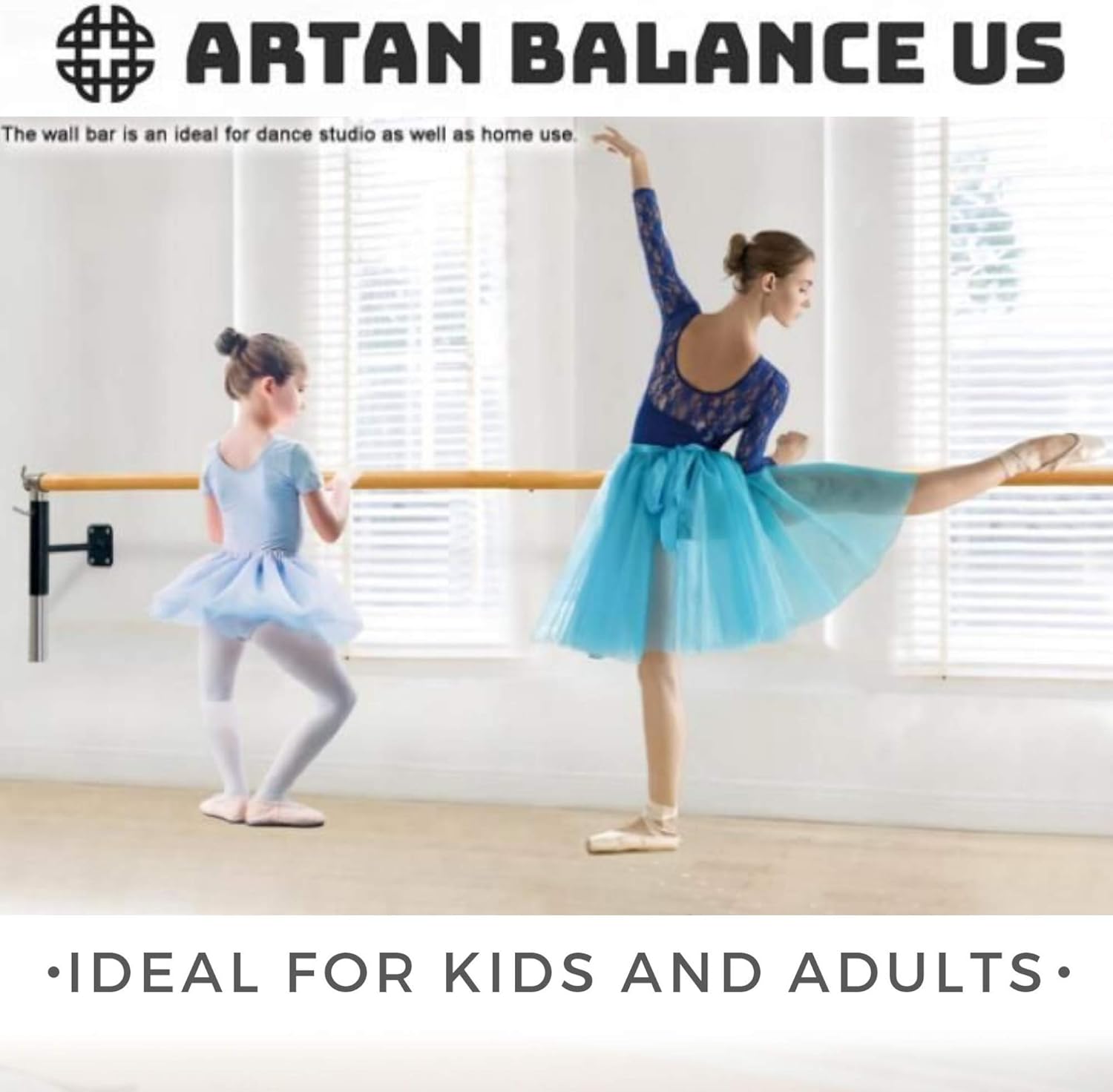 Barra de ballet montada en la pared para entrenamiento de baile en casa o estudio, yoga, estiramiento y pilates, postura para niños y adultos, ideal