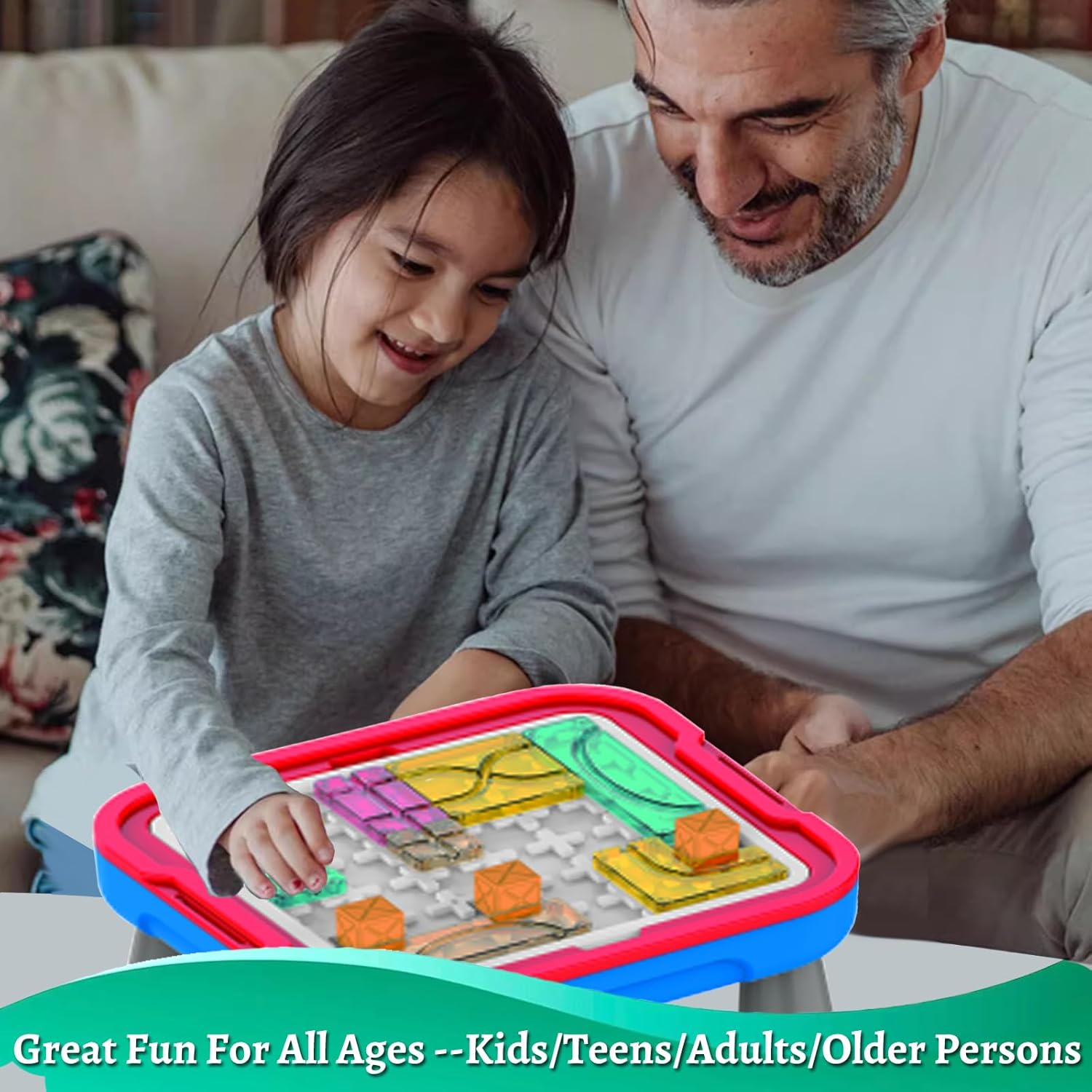 Rompecabezas de bloques de plástico para niños, rompecabezas de cerebro de juguete Tangram Jigsaw Inteligencia Bloques rusos Juego STEM Montessori