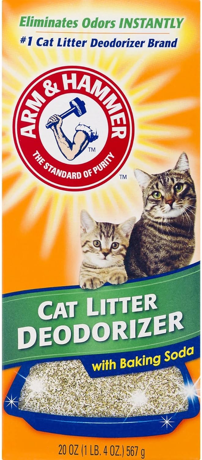 Polvo desodorante de arena para gatos con bicarbonato de sodio, 20 onzas