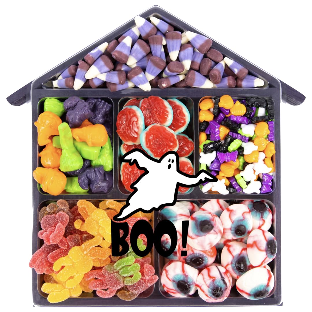 Purple Plum Caja de dulces de Halloween  Caja de regalo de dulces para todas las edades  Truco o trato de casa embrujada  Cesta de regalo de truco o