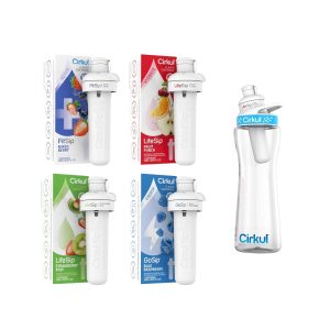 cirkul – Kit de inicio de botella de agua de plástico de 22 onzas con tapa azul y cartuchos aleatorios de 4 sabores, electrolitos, vitaminas, sin cirkul – Kit de inicio de botella de agua de plástico de 22 onzas con tapa azul y cartuchos aleatorios de 4 sabores, electrolitos, vitaminas, sin